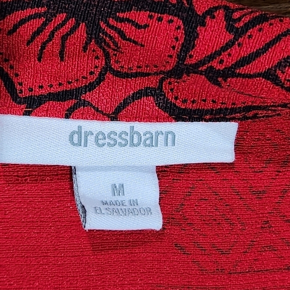 Dressbarn Red Hawaiian Floral Blouse with attached Cami Size M - Picture 8 of 8
